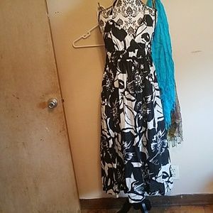 Black and white maxi dress